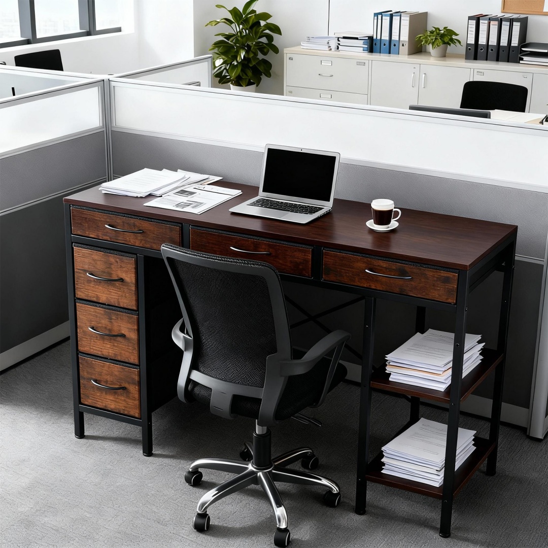 55-inch Computer Desk With 6 Drawers image 25