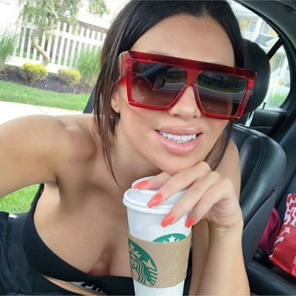 New Style Flat-top Sunglasses Large Square Frame - Image 5