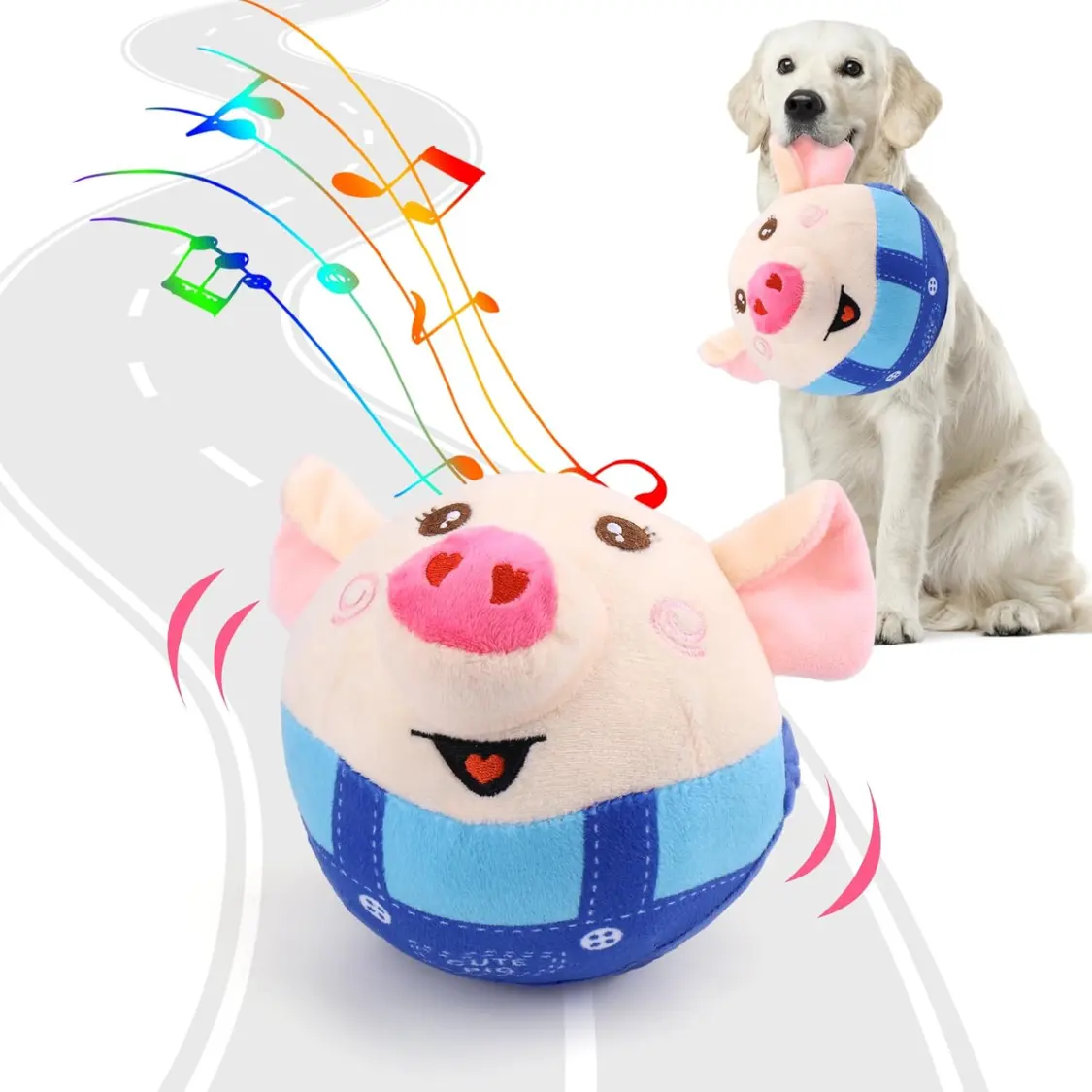 Interactive Dog Toys Pig, Jumping Squeaky