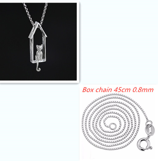 Cute Kitty Tail Movable S925 Sterling Silver Pendant