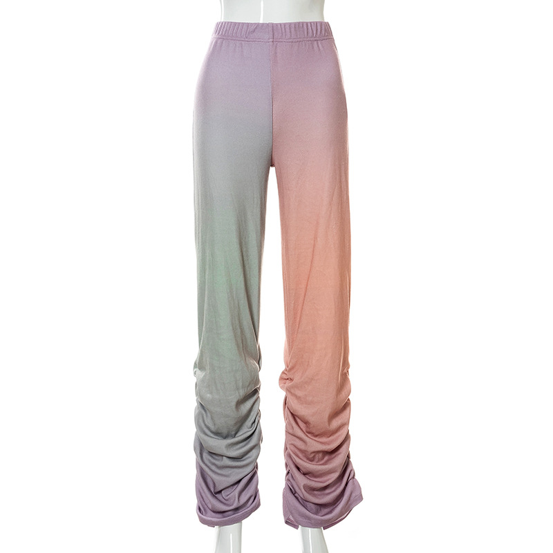 Women's Casual Colorful Temperament High-waist Loose-fitting Trousers