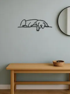 Minimalist Metal Dog Wall Art,Gothic&Boho Decor For Living Room, Bedroom - Look At The Picture - View 1