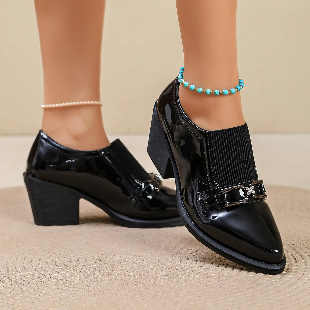 2026 Women's Plus Size High Heel Loafers