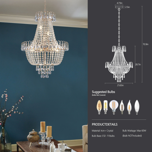 Golden Crystal Chandelier view 2