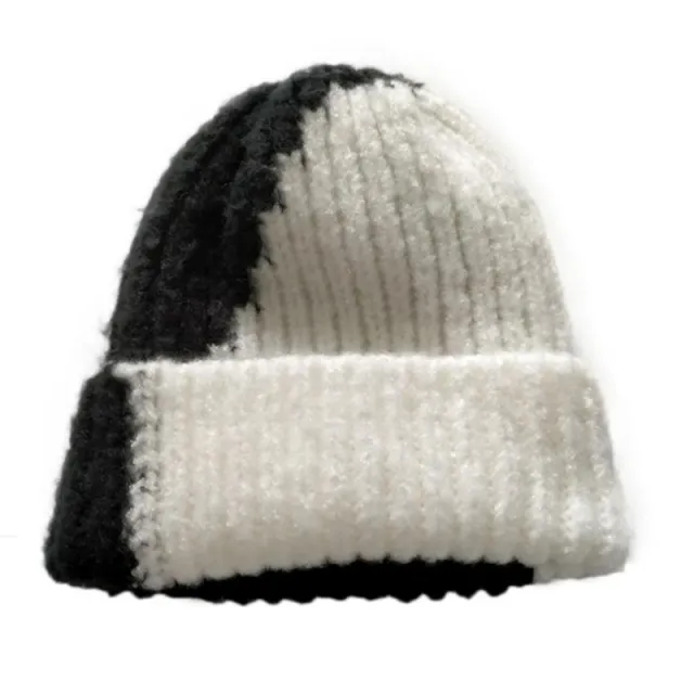 Korean Version Of Cold Hat Elastic Personality Color Matching Thickening Black - Shop at LoveMi