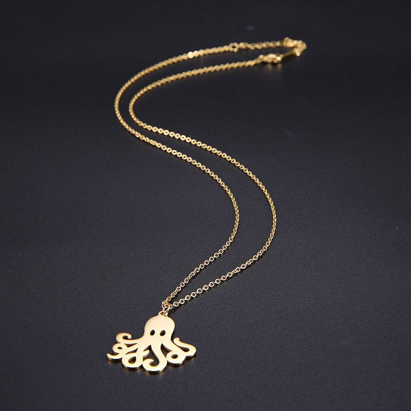 Stainless Steel Pendant Necklace Female Yoga Cute Octopus