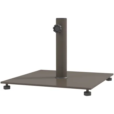 Square Patio Umbrella Base, 29 Lbs Metal Umbrella Stand Base With Adjustable Foot Pads, Heavy Duty Patio Umbrella Holder For 1.51.9 Umbrella Poles For Outdoor, Lawn, Poolside, Brown