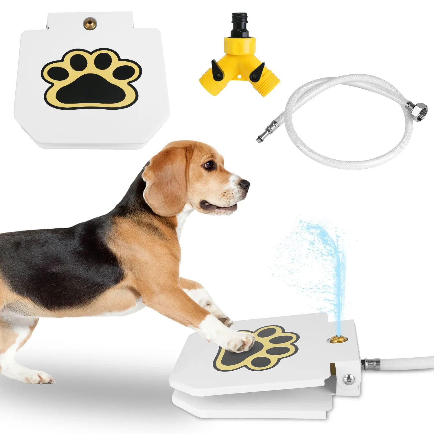 Dog Water Fountain Outdoor Pet Dispenser Step-on