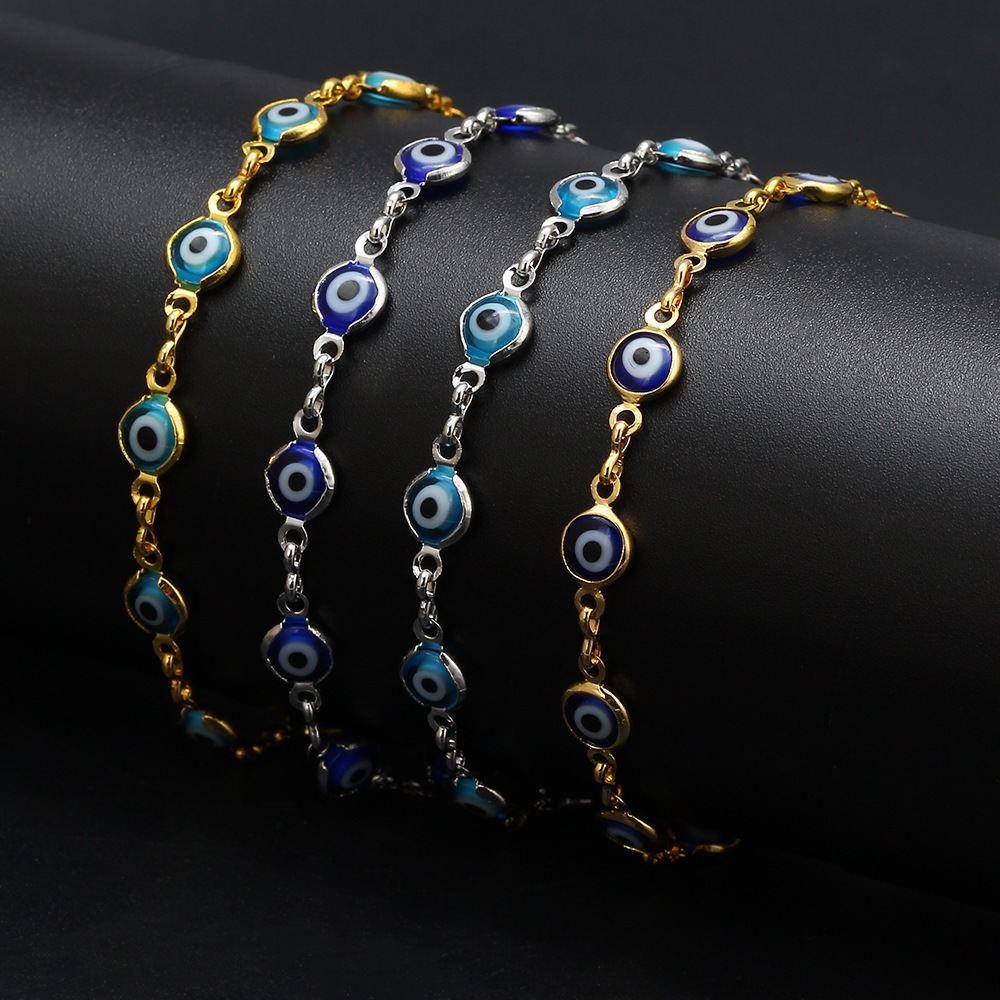 Women Men Jewelry Gold Color Link Chain Colorful Enamel Bacelet