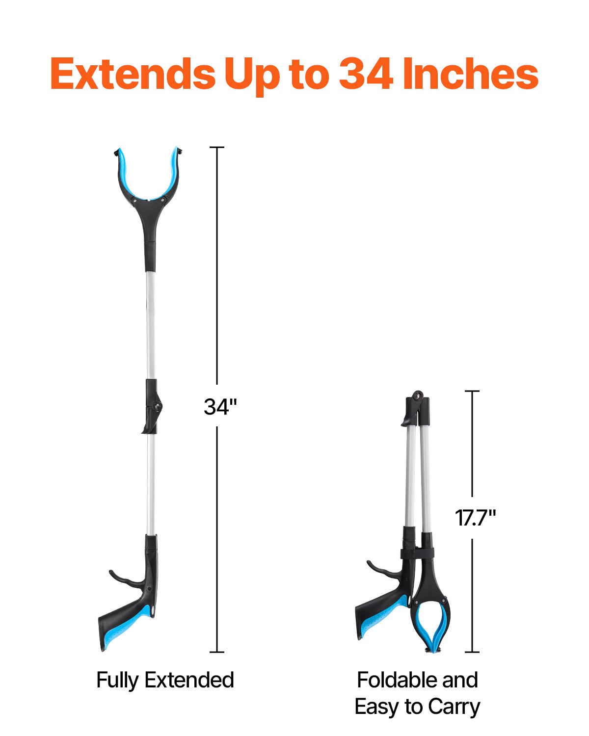 Grabber Reacher Tool, 2-Pack Foldable Reacher Grabber Pickup Tool With 360 Rotating Jaw & Magnets… image 5