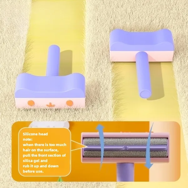 New Pet Hair Roller Remover Lint Brush 2-Way Dog Cat Comb Tool Convenient Cleaning Dog Cat Fur Brush Base Home Furniture Sofa – image 3