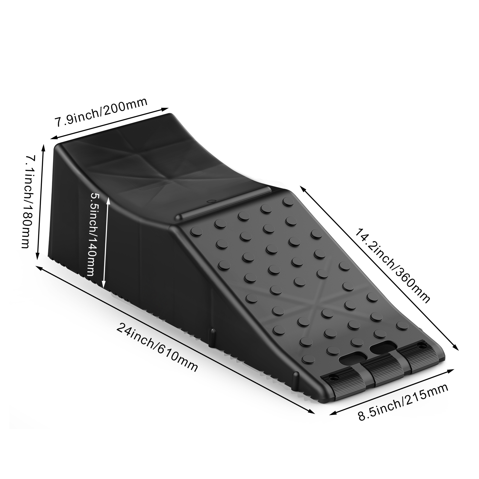 VEVOR car ramp load rating label showing 20000 lb combined capacity