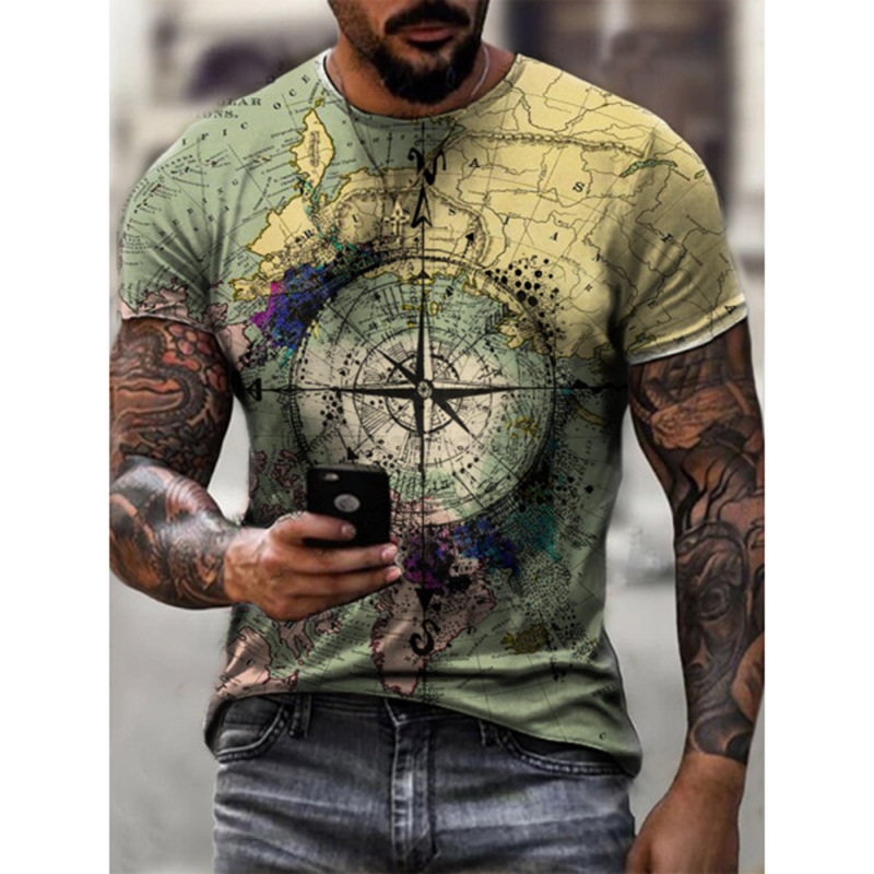 European And American New Men's Round Neck Slim Fashion T-shirt - 2