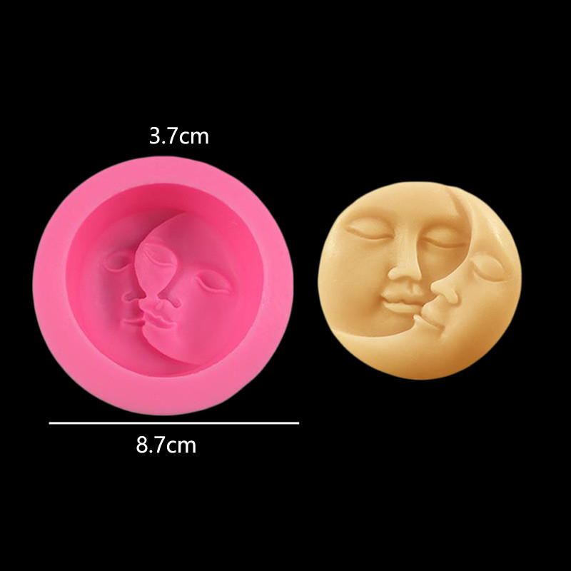 DIY Abstract Style Star And Moon Big Head Cake Mold - 3