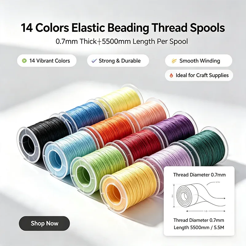 Elastic Beading Thread Spools For DIY Bracelet Jewelry Making Craft Supplies