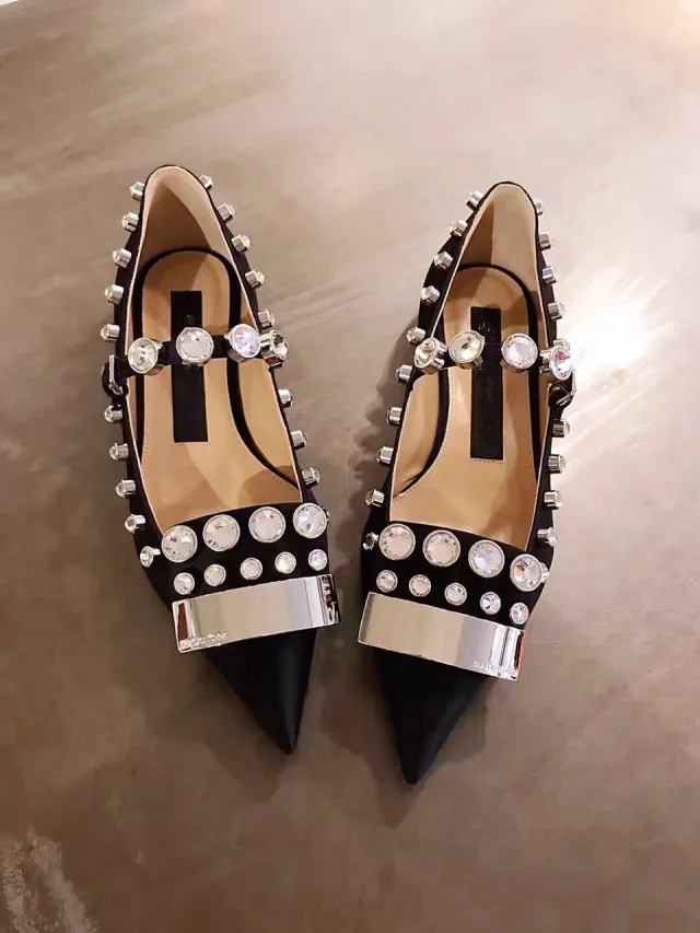 Pointed Toe Flat Shoes Baotou Single Shoes Women's Shoes Black Black - Shop at LoveMi