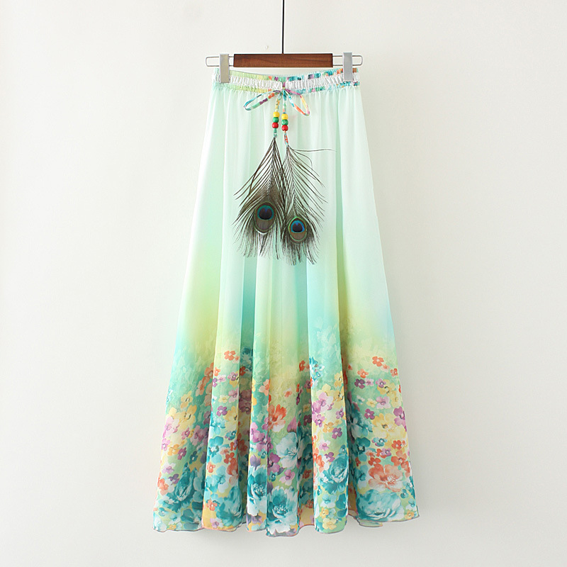 Title 1, National Printed Chiffon Skirt Lightweight and ...