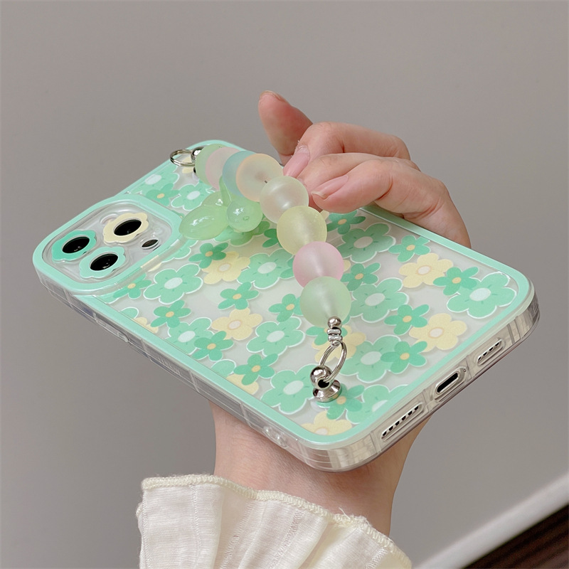 Ins Green Flower Bracelet Mobile Phone Case Anti-fall - Image 3