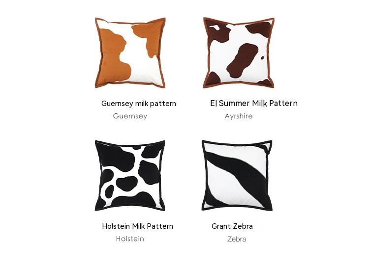 Title 5, Nordic Black And White Cows Pattern Pillow Mode...