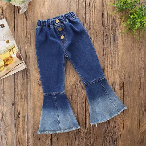 Children Fashion Jeans with Color Matching Horn