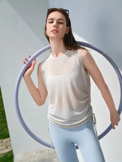 Women's Spring & Summer New Drawstring Sports Top