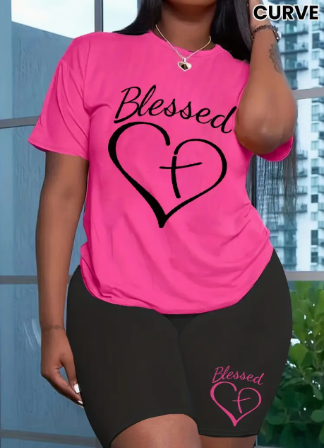 Printed Drop Shoulder T-Shirt Graphic Tees Women Tops