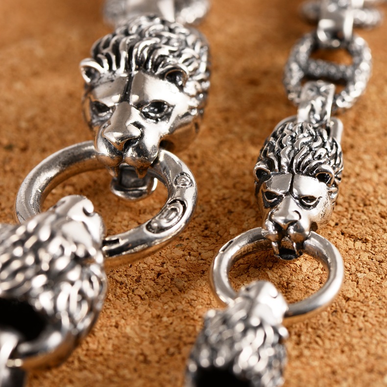Sterling Silver Retro Thai Silver Fashion Domineering Personality Lion
