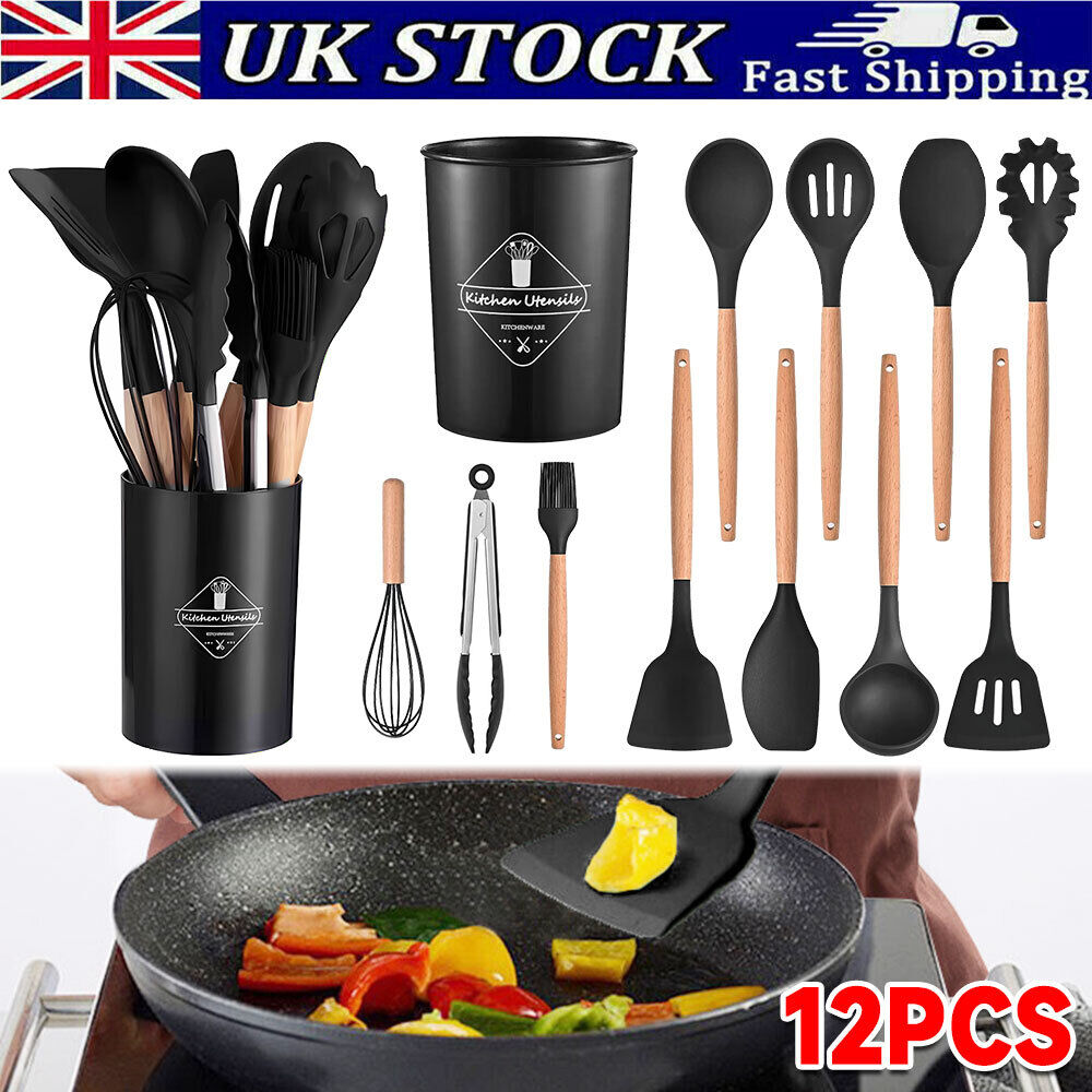 Kitchen Silicone Cookware Set 12-piece Non-stick Kitchen Silicone Utensils Sets