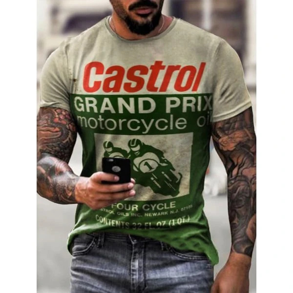 Title 6, Camiseta Masculina Nova 3D Retro com Impressão ...