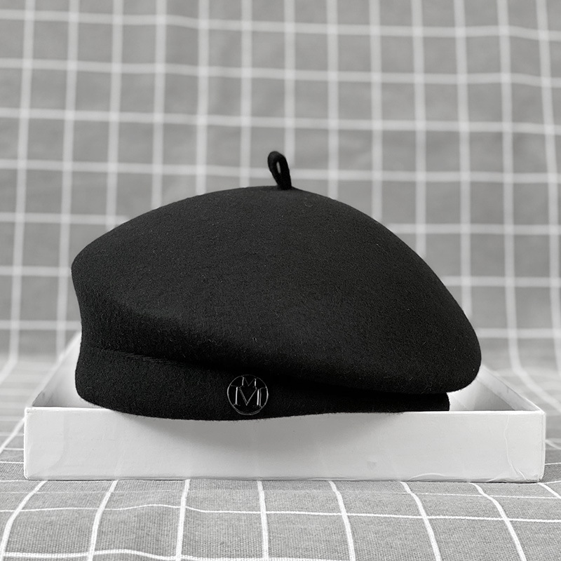 Women's Elegant Woolen Retro All match Beret Black - Shop at LoveMi