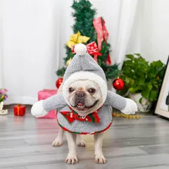 Pet Christmas Headwear Keeps Warm And Turns Cute And Funny - Grey - View 1