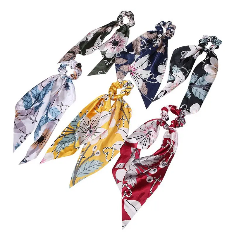 Fashion Long Streamer Printed Fabric Tie Hair