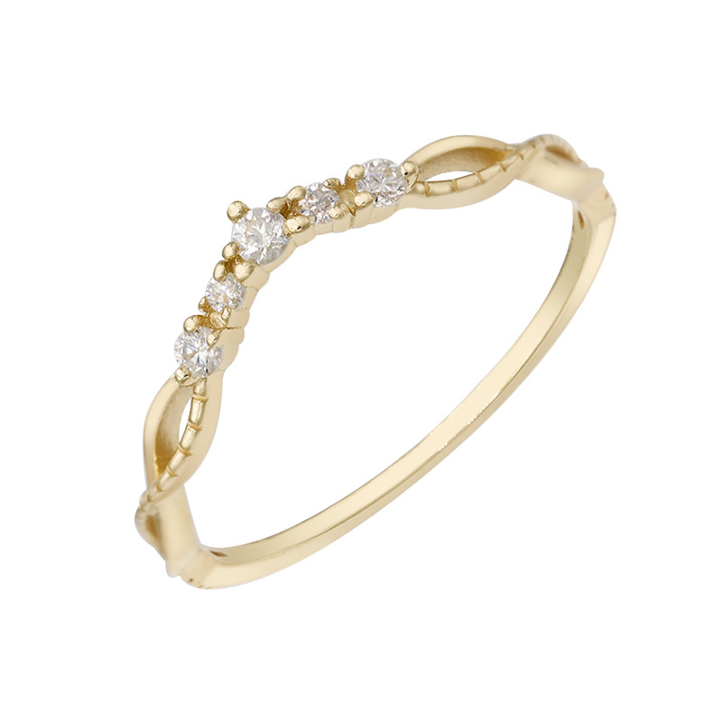 S925 Sterling Silver Exquisite V-shaped Hollow Overlay Ring