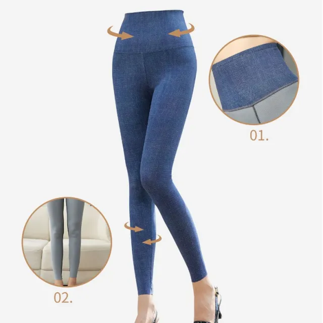 Autumn And Winter Fleece lined Thickened Shark Pants Blue 2 No Velvet - Shop at LoveMi