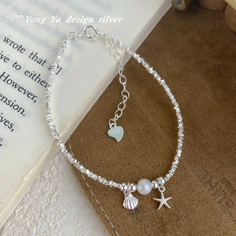 Silver Star Shell Bracelet For Women