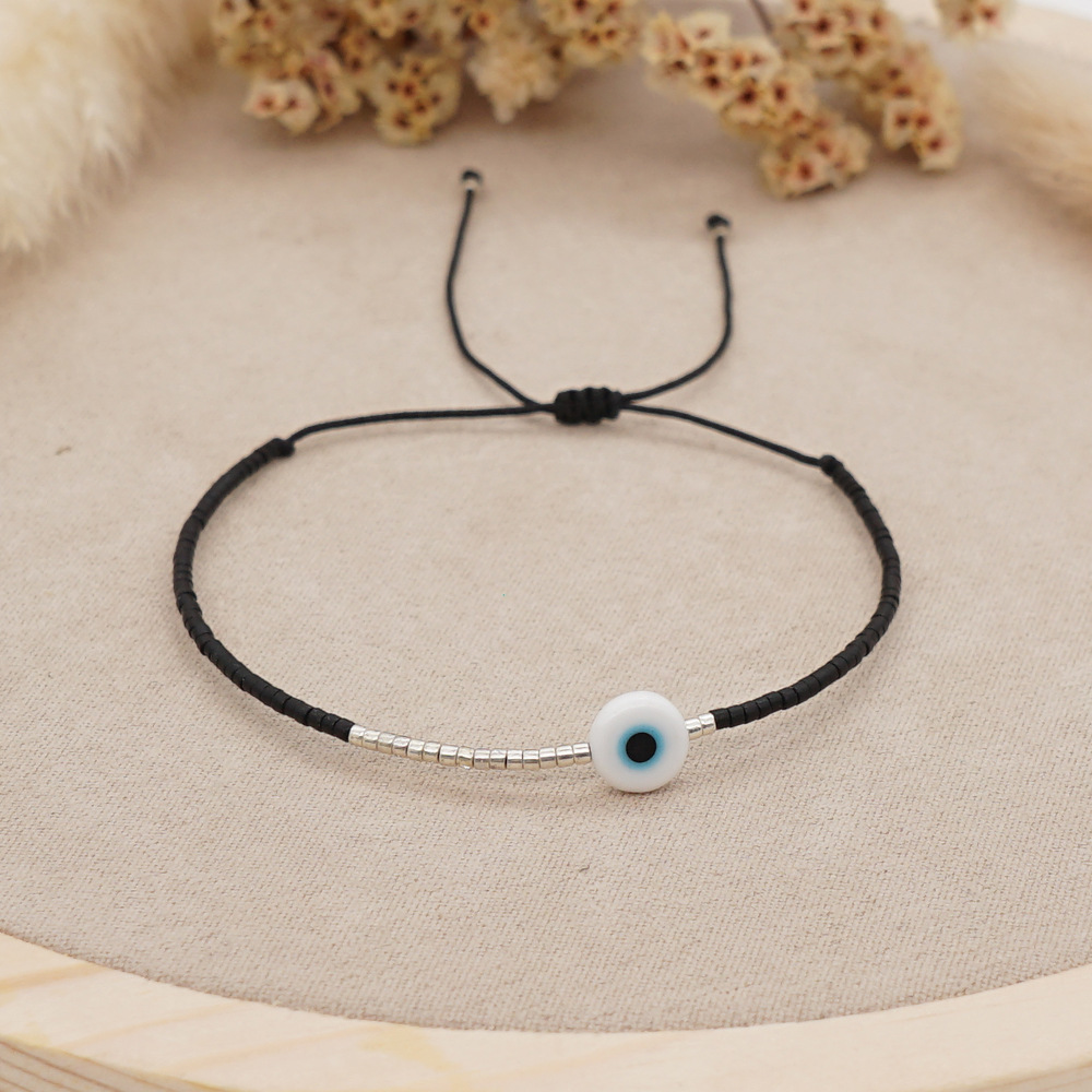 Title 2, Simple Glass Lucky Eye Beaded Couple Bracelet