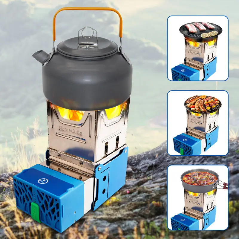Fire Generator Electric Stove Folding Broiler Wood Camping