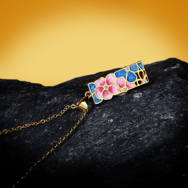 NEW Iridescent Gemstone Necklace With Diamonds