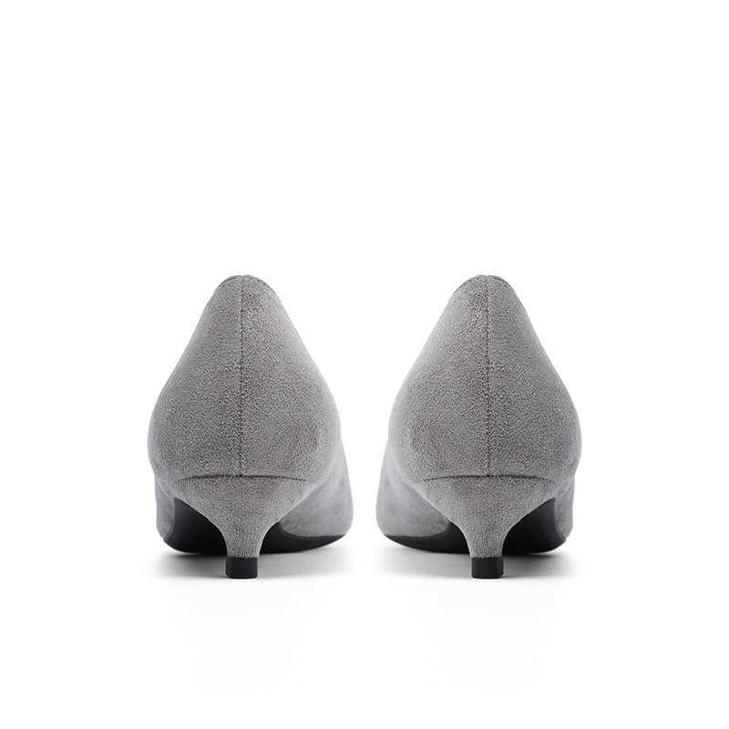 Women's Pointed Toe Fine Gold Suede High Heels