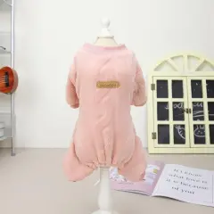 Pet Clothing Cat Dog Autumn And Winter Four-leg Cotton Jacket - Pink - View 1