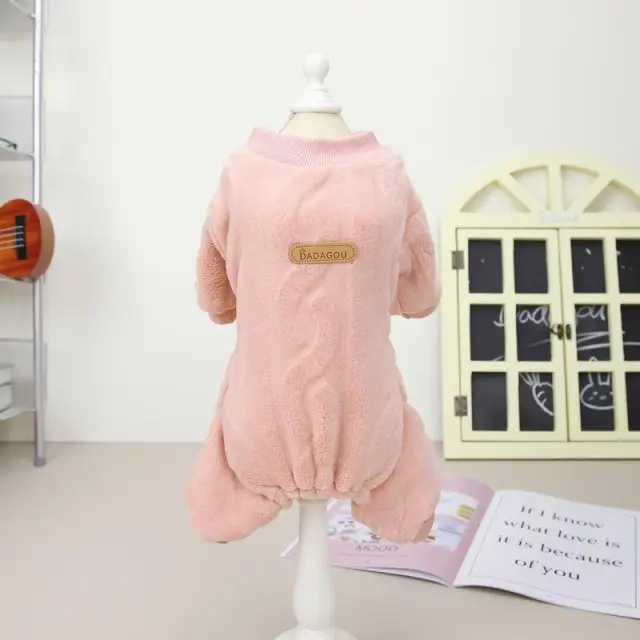 Pet Clothing Cat Dog Autumn And Winter Four leg Cotton Jacket Pink - Shop at LoveMi