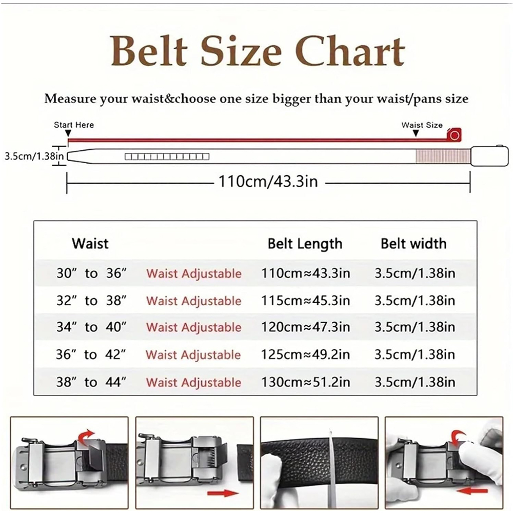 Men Belt Leather Belt For Men With Anti-Scratch Buckle Control Design For Formal Work Or Casual — foto 6