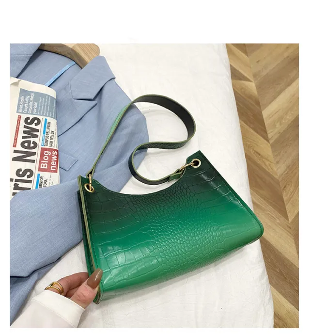 Rainbow Gradient Frog Pattern Bag Women Handbag Shoulder Arm Bag Rainbow - Shop at LoveMi