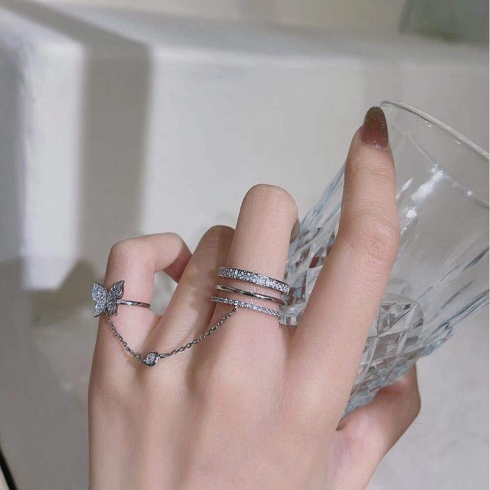 Fashion Jewelry Butterfly Tassel Finger Ring Small Design