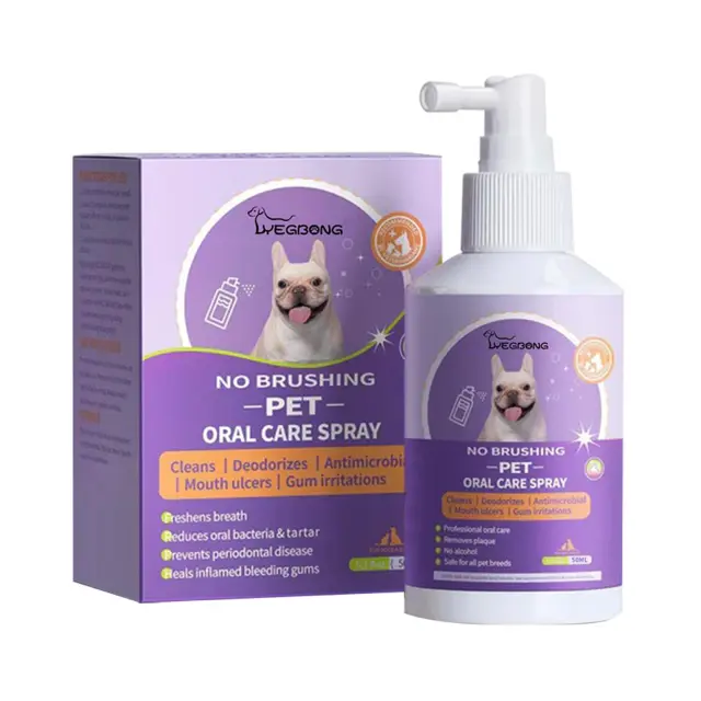 Yegebang Cat And Dog Teeth Cleaning Spray Pet Oral Cleaning Deodorizing Fresh Breath 2Pcs - Shop at LoveMi