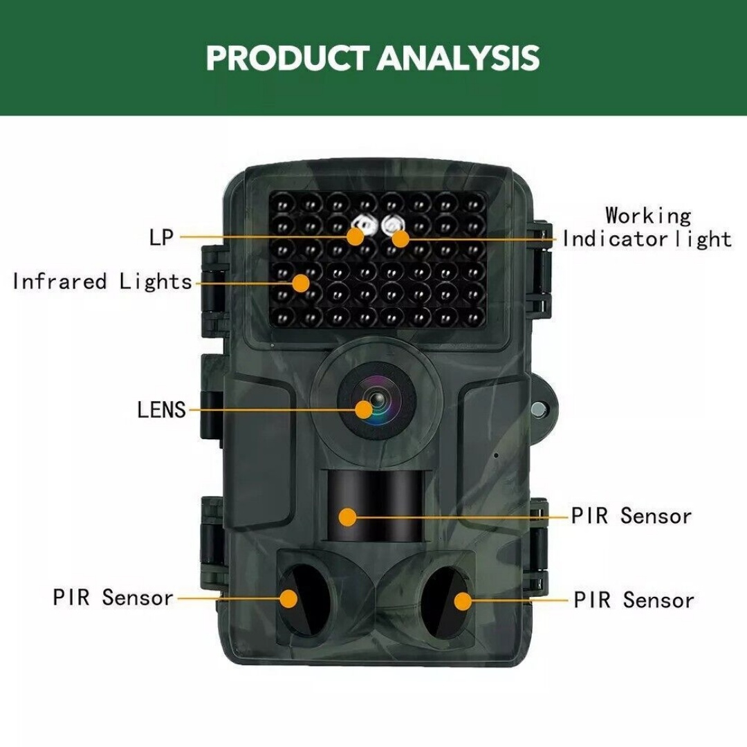 64GB 60MP Wildlife WIFI APP Trail Camera 4K Night Vision Outdoor Hunting Camera