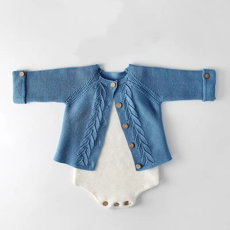 Baby Knitted Cardigan and Romper Set for Infants