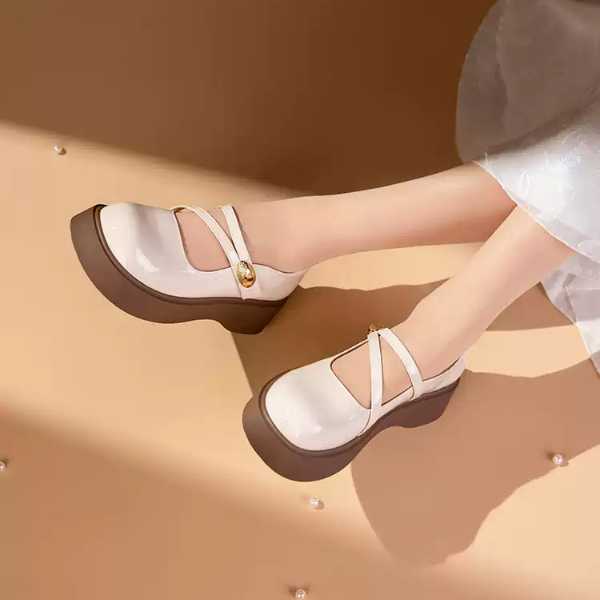 Vintage Platform Mary Jane Flats — worn view 1