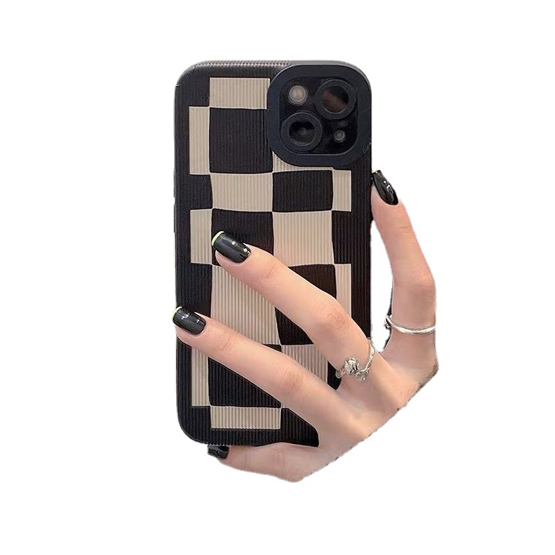 Black And White Lattice Mobile Phone Case - Image 3