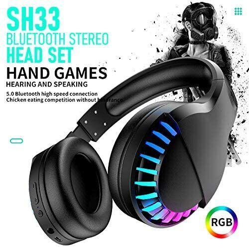 AU Wireless Bluetooth Gaming Headset Headphones Stereo For Laptop PC Phones Ipad